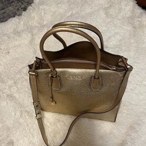 Michael Kors Large Metallic Gold Leather Tote